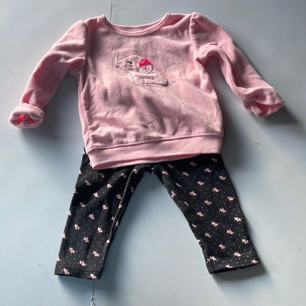 Carter’s 3 to 6 month elephant pants and sweatshirt